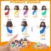25 Pcs Little Jesus Figurines Bulk MultiColors Small Jesus Toys Printed with Jesus Loves You Christ Savior Little Jesus Doll Fo