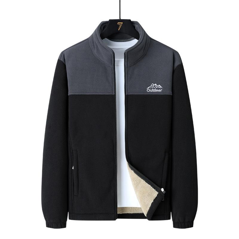 Большая флисовая куртка для мужчин, толстая ветрозащитная и теплая флисовая куртка для мужчин из овечьей шерсти