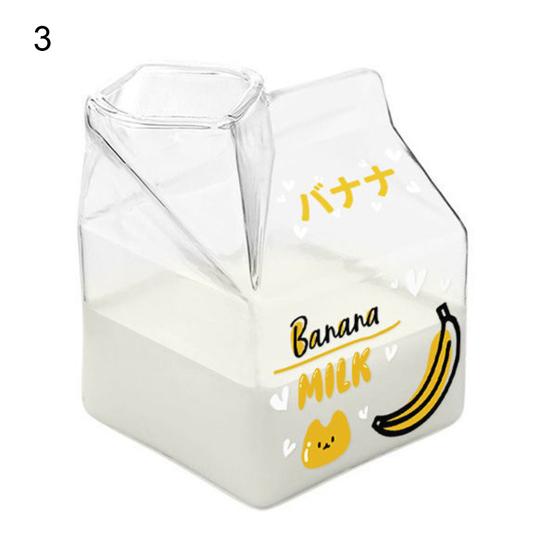 400 мл уникальный дизайн, чашка для молока, квадратная форма, фруктовый принт, коробка для молока, чашка для воды для завтрака