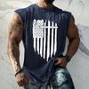 Летний мужской однотонный поглощающий пот дышащий жилет без рукавов с принтом и расширяющимся плечом