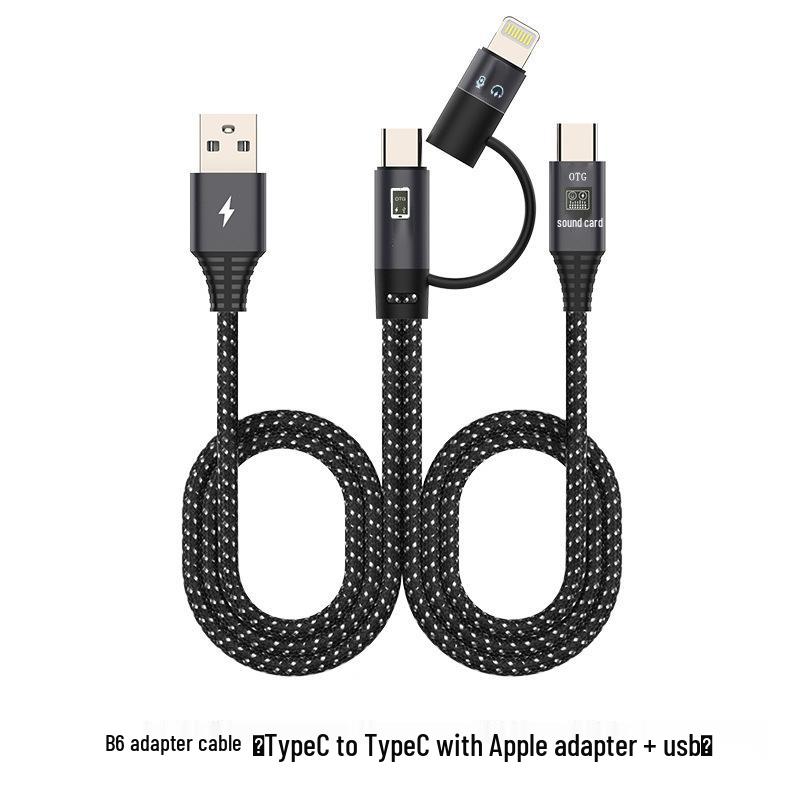 Кабель Type-C для Android, Кабель данных Apple, Звуковая карта для микрофона, Аудиокабель, Прямая трансляция на мобильный телефон, Кабель-адаптер OTG