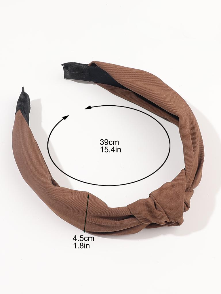 Женские повязки на голову нейтральных цветов, 2 шт. завязанные повязки для волос, не скользящие, модные для девочек, широкие обручи для волос с узлом сверху
