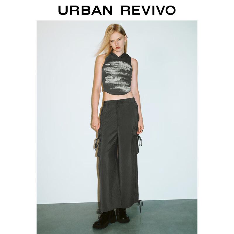 UR Women's Fall 2024 Workwear Multi-Pocket Drawstring Wide-Leg Pants