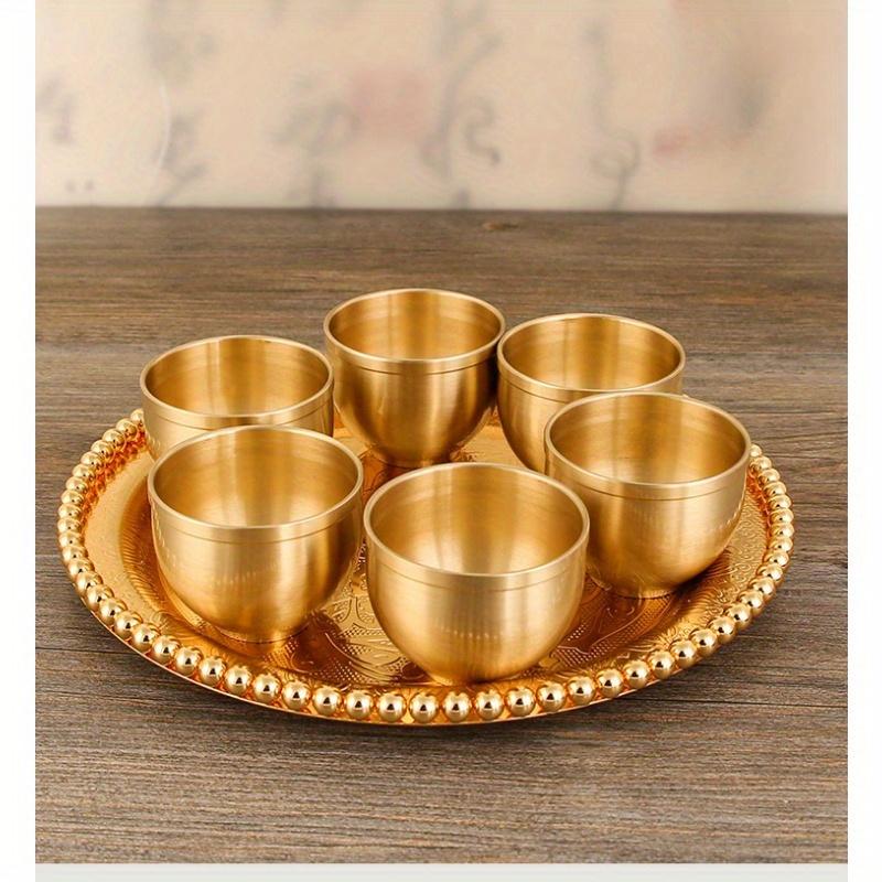1 Pc Water Cups High-color Value of Pure Copper Small Wine Cups All Brass Traditional High-end Household Tea Cups Water Cups