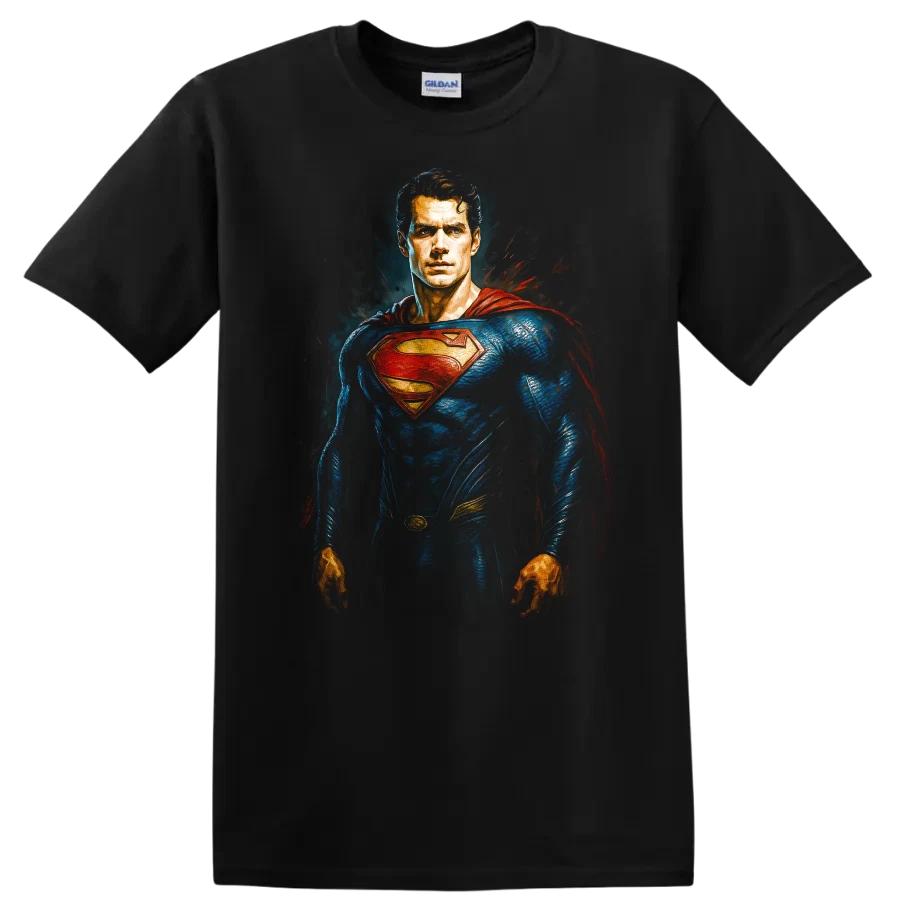 Superman T Shirt Classic Hero Portrait Graphic Tee Vintage Comic Style