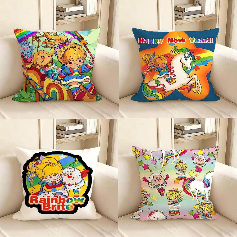 pc Cute RRainbows BBrite Pillow Case Fashion Square Pillowcase Bedroom Sofa Room Ins Decoration Leisure