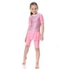 Girls Muslim Swimwears Split Two-piece Swimming Suit Short Sleeve Striped Kids Swimsuit