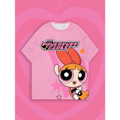 МАЛЕНЬКИЕ СУПЕРГЕРОИНИ Женская футболка с коротким рукавом и 3D-принтом, с круглым вырезом, летняя, оверсайз, повседневная, женская одежда