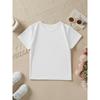 European sizes Girls' Short-Sleeve T-Shirt with Cute Butterfly & Sun Print - Loose Fit Round Neck Blouse Suitable for, Summer Playwear, Casual