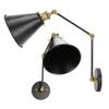Wall Sconce E27 Vintage Industrial Metal Wall Lamp Arm Adjustable Bedside Reading Light AC85‑265V