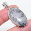 Natural Dendrite Opal Gemstone 925 Sterling Silver Jewelry Pendant 1.85" J4q51