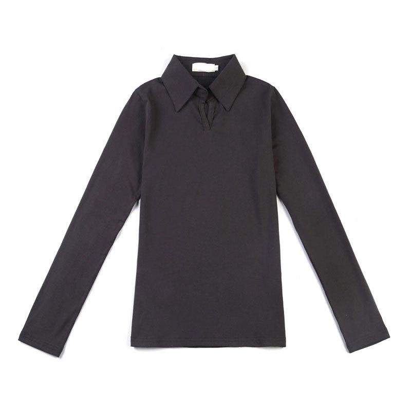 Spring and Autumn Women's Blouse Fashion Slim Lapel Long Sleeve Top Bottom Shirt