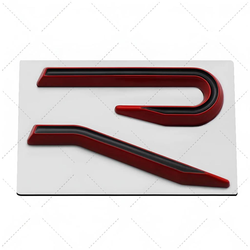 YKPSC1 New R Emblem Car Metal Body Tail Trunk Sticker Accessories For VW GTI Rline Polo Golf MK8 Touareg Passat Magotan CC