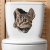 Мультяшный Кот Пробивающий Стену Наклейка на Туалет Снимаемая Декор для Ванной Комнаты Дома Стикер