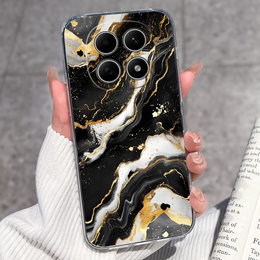 For Redmi Note 15 14 13 Pro Plus 5 5A 4 4X Phone Case Chinese Style Red-Crowned Crane Patterns Transparent TPU Shockproof Casing For Redmi Soft Covers