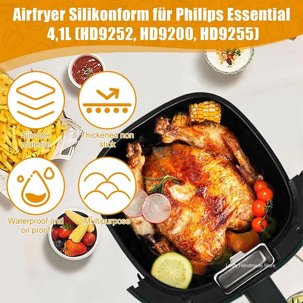 Силиконовая форма для аэрофритюрницы 17 см для Philips HD9252 HD9200 HD9255 Аксессуары для аэрофритюрницы Совместимость с аэрофритюрницами 4-5 л