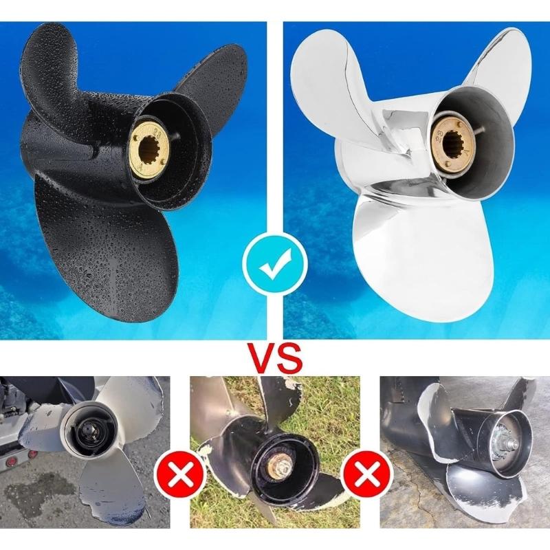 3Blade Outboard Propeller for 25HP 30HP 35HP 40HP 45HP 48HP 50HP 55HP 60HP 70HP Engines 48-816704A45, 13 Tooth Splines
