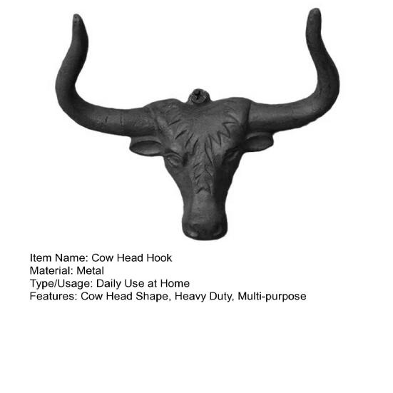 1/2 шт. Металлический крючок в виде головы коровы, Винтажный чугунный держатель для ковбойской шляпы, Многоцелевой органайзер для одежды, Настенный вешалка для рогатого скота, Западный домашний декор