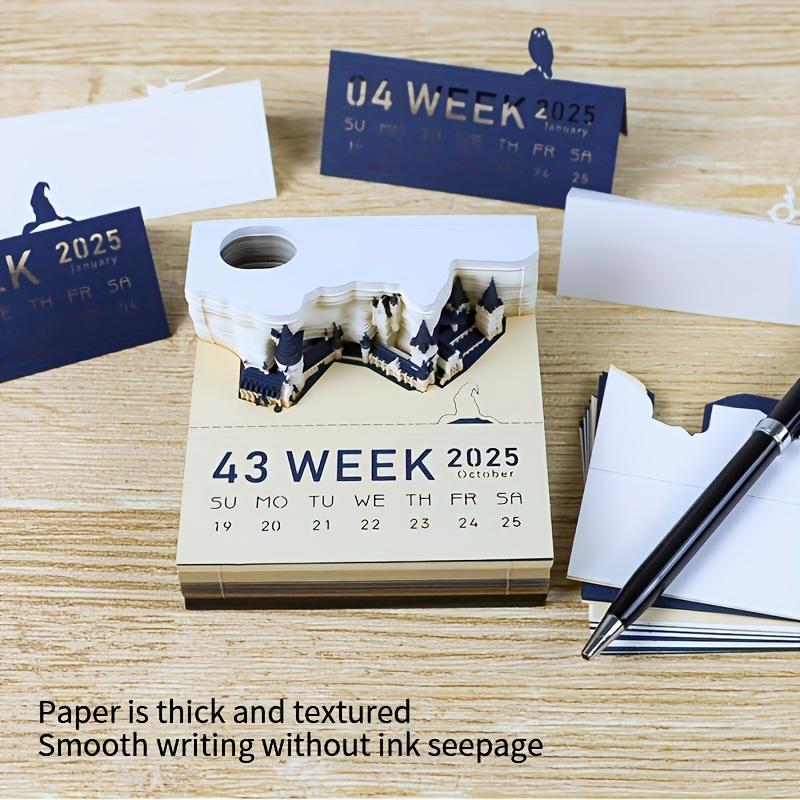 1 шт. 3D-раскладной календарь «Волшебный замок» — бумажная скульптура ручной работы, креативный ежедневный декор офиса и уникальная идея для подарка