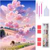 Diamond Art Rinimie Diamond Art Kit Sakura Train Diamond Bead Painting Kit 5D Mosaic Art DIY Handmade Painting Craft Kit Diamond Painting Full Paste