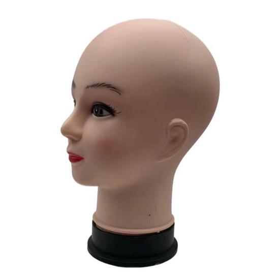 Bald Female Mannequin Head Professional Cosmetology for Wig Making Display Wigs Eyeglasses Hats Salon DIY Painting Display Holder
