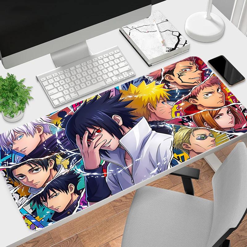 1Pc Anime Characters Collage Gaming Mouse Pad Keyboard Desk Mat Non-slip Rubber Lock Edge Waterproof Computer Mousepad for Office Home Decor S1567