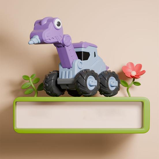 Kids Dinosaur Car Toy Press Go Inertial Drive Pull Back Children Dino Construction Vehicle Educational Truck Toy Toddlers Boys Girls Gift Party Favors