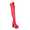Women's High-heeled Boots, Sexy European and American Style Waterproof Platform Thick Heel Solid Color Large-size Knee Boots