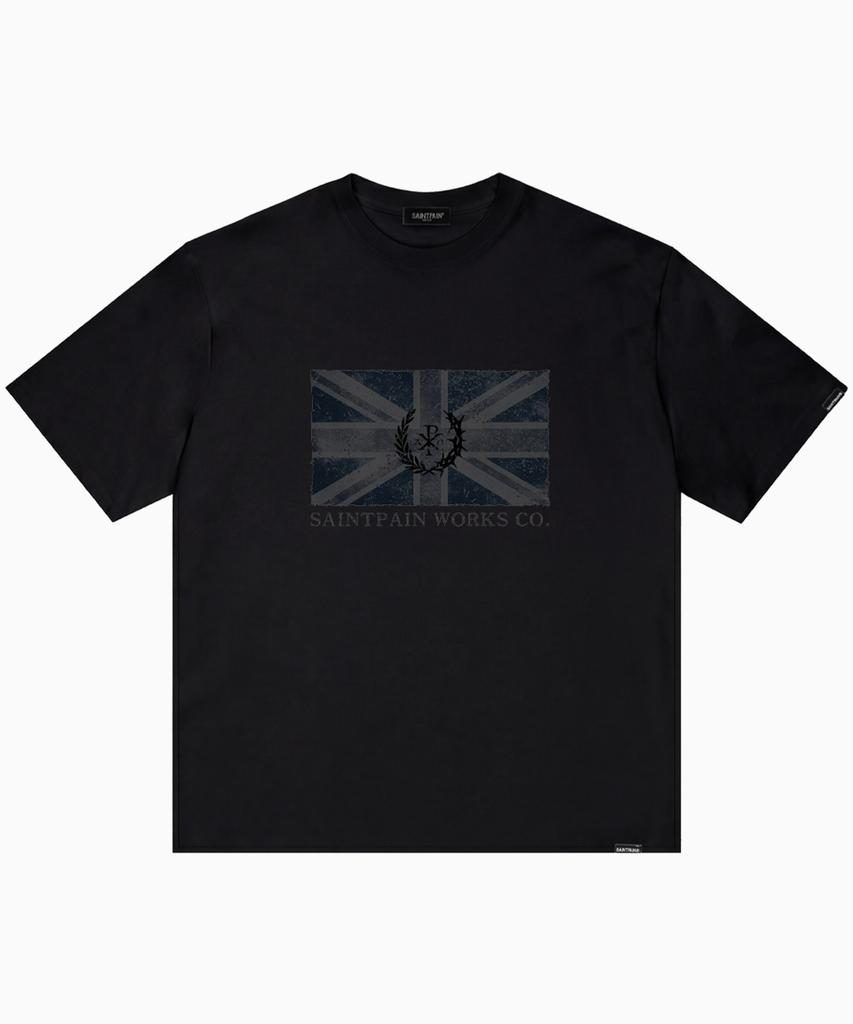 SAINTPAIN Sp Винтажная черная футболка с коротким рукавом Union Jack