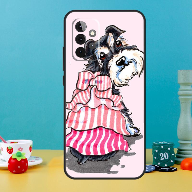 Miniature Schnauzer dog art Case For Samsung Galaxy A14 A24 A34 A54 A12 A22 A32 A52 S A13 A33 A53 A51 A71 Phone Cover