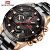 Classic Business Mans Watches Quartz Watch Luxury Men's Wrist Watch Black Gold Stainless Steel 30m Waterproof Sport Calendar Wristwatch