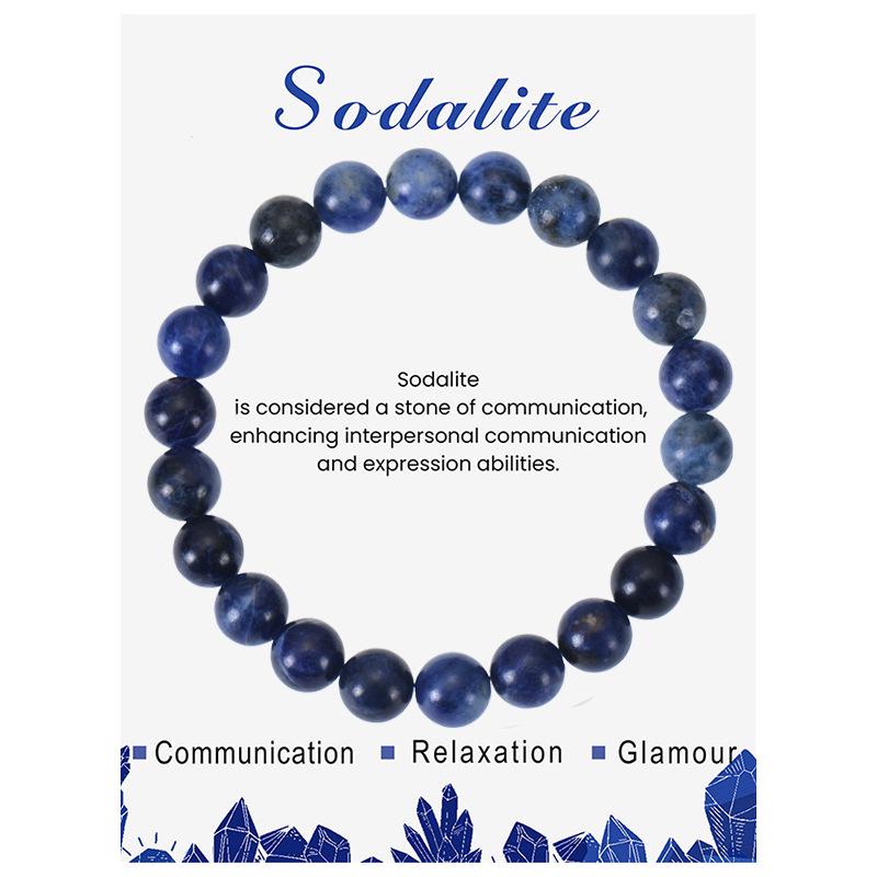 Эластичный браслет из аметиста и агата 8 мм - Украшения из натурального камня