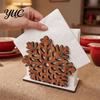 Vertical Napkin Stand for Home Christmas Wooden Holder, Snowwflake/Candy Cane/Elk Cocktail Tissue Dispenser, Holder Table Standing Towel Dining Table,