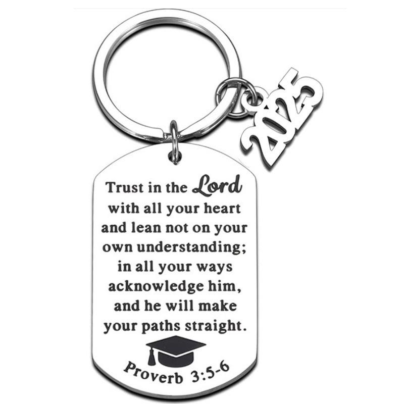 Stainless Steel Keychain for 2025 Graduation - University & High School Senior Gift In European and American Style