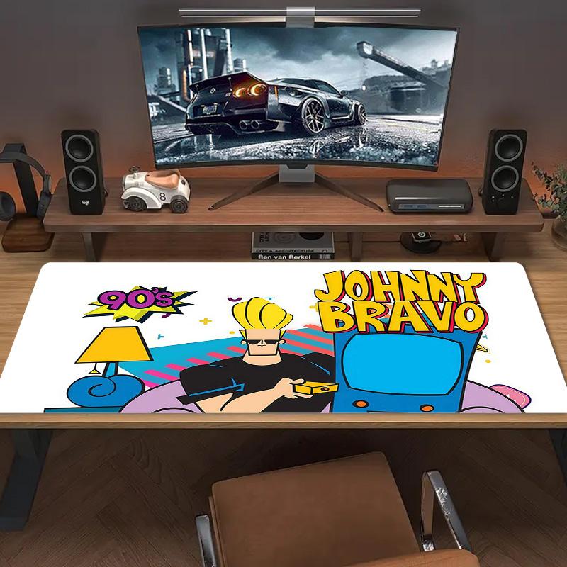 Johnny Bravo Print Cushion Non-slip Laptop Tablet Big Mousepad XXL Mat Mini PC Playmat With Lock edge