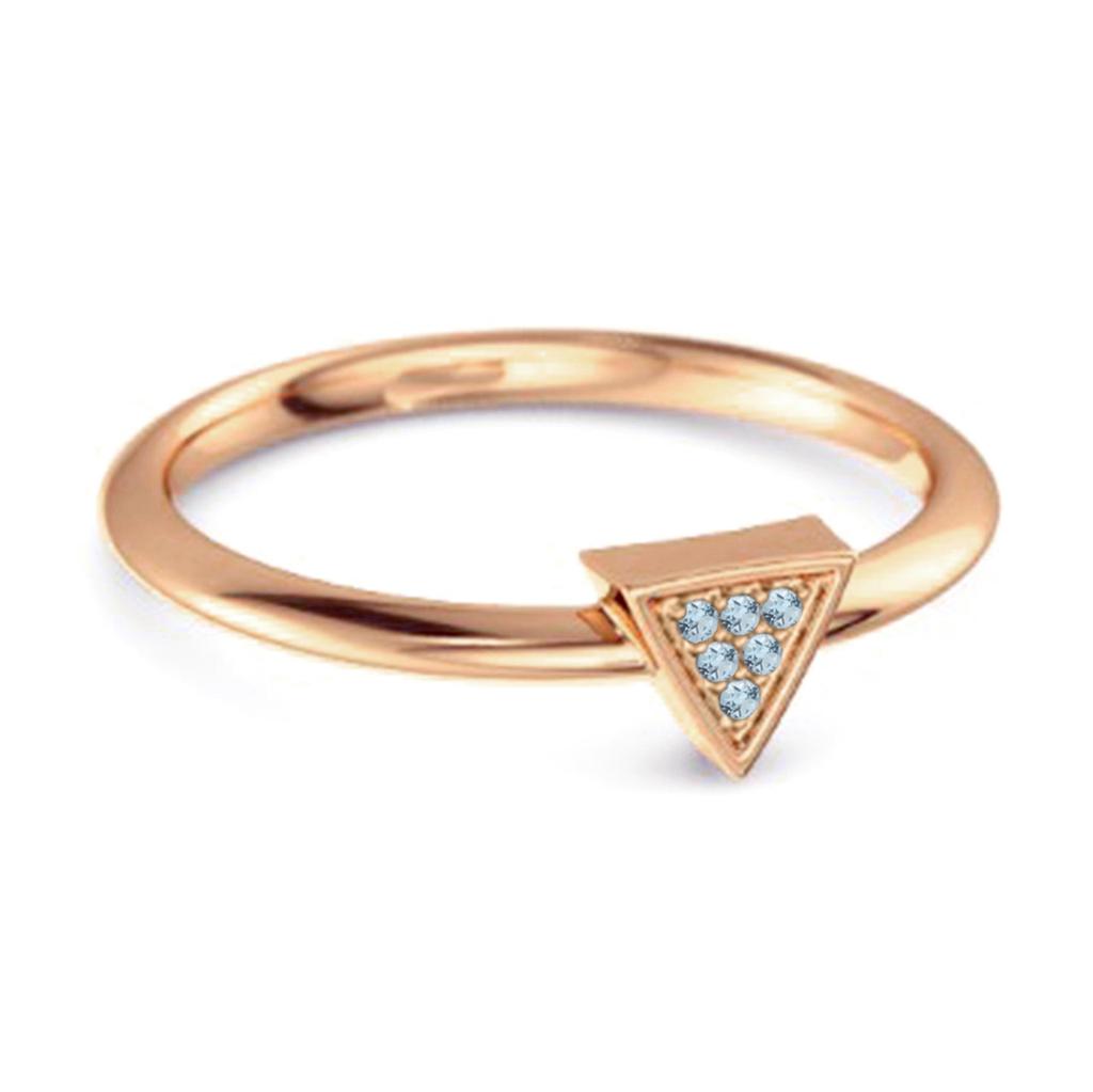 Blue Topaz Minimalist Geometric Ring - Sterling Silver Rose Gold Vermeil