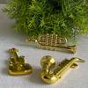 Dollhouse Miniature Electroplated Gold Musical Instrument Diy Small Pendant Child Pretend Play Toy Accessories
