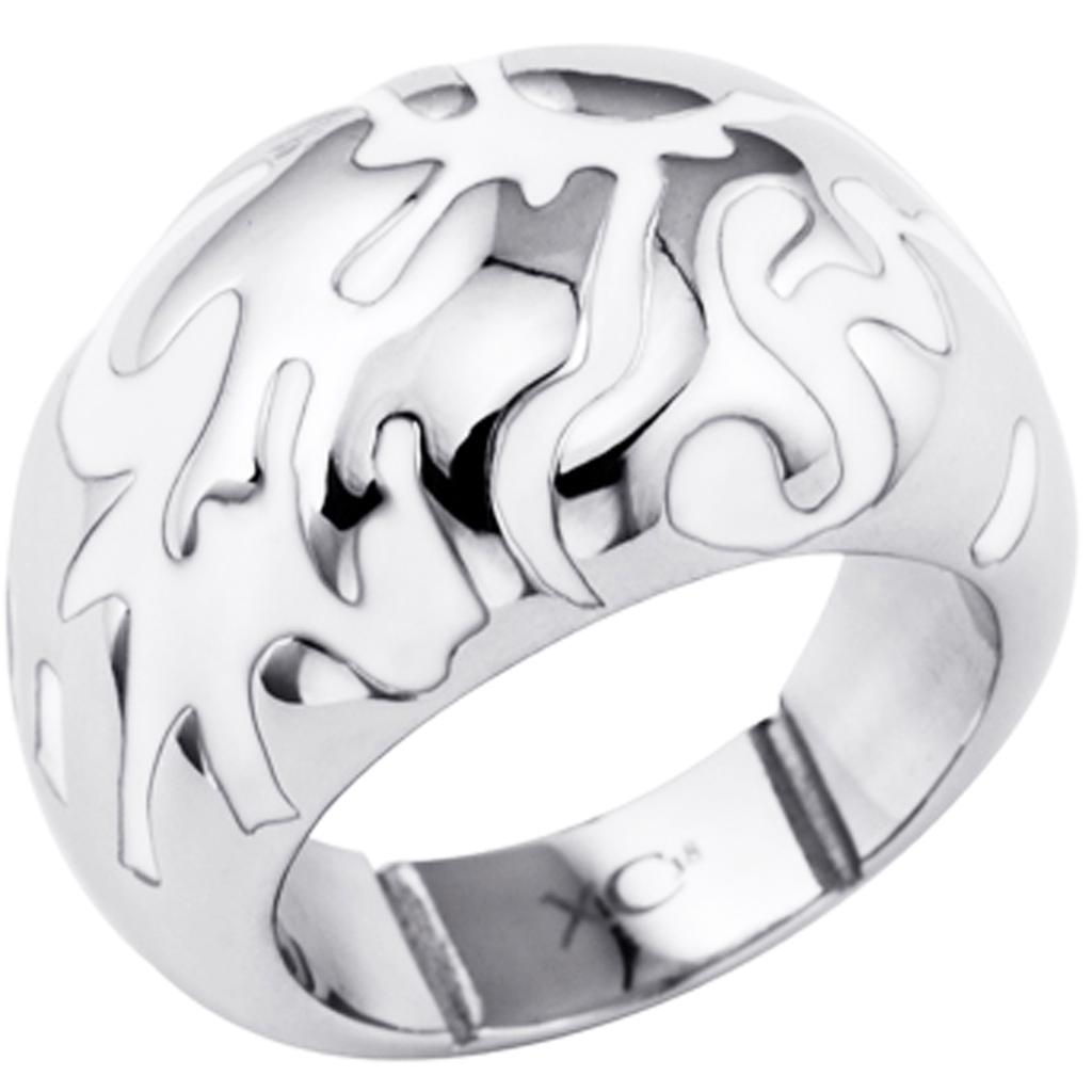 Silvery White 'Calypso' Steel Ring