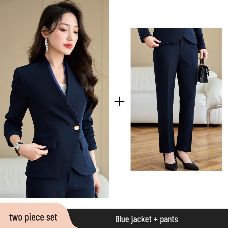 Женский профессиональный брючный костюм для работы на ресепшене и в клубном доме: Элегантная осенне-весенняя форма