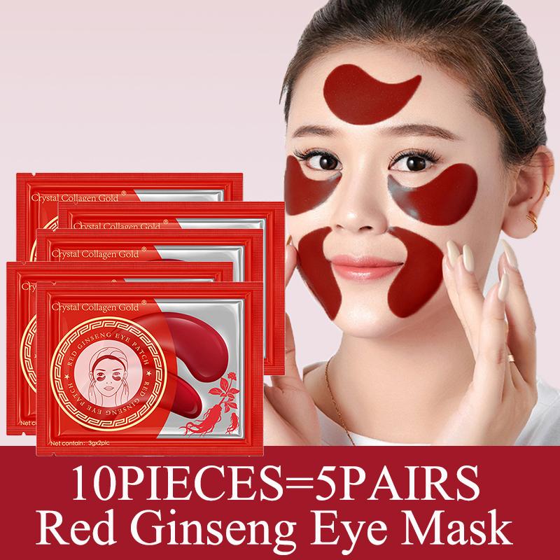 5Pair Crystal Collagen Gold Eye Mask Anti-Age Dark Circle Acne Beauty Patches Skin Care Korean Cosmetics Red Ginseng Eye Patches