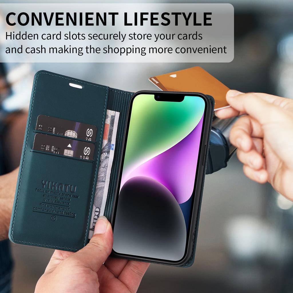 For Samsung Galaxy A56 5G Phone Cases YIKATU Magnetic Closure PU Leather Mobile Cover