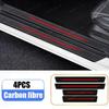 4x Red Carbon Fibre Leather Car Door Sill Protection Cover Sticker Accessories
