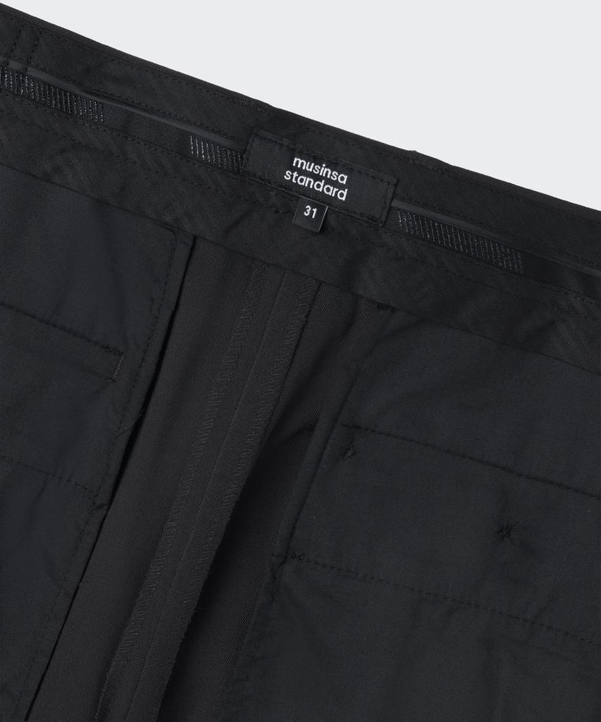 MUSINSA STANDARD Semi-Wide Hidden Banding Slacks [Dark Gray]