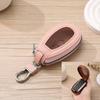 Transparent Mesh Leather Key Case Zipper Closure Mini Storage Bag Car Key Bag  Travel Essential