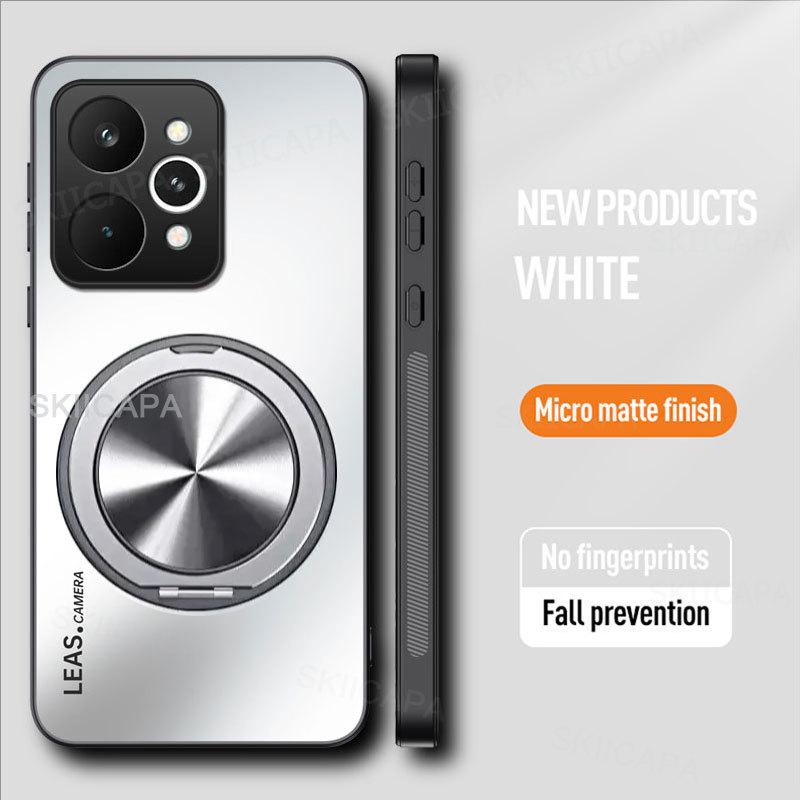 AG Matte Magnetic Case for Realme 15 Pro 5G 360° Rotating Ring Holder Wireless Charging Hard Cover for Realme 15 5G