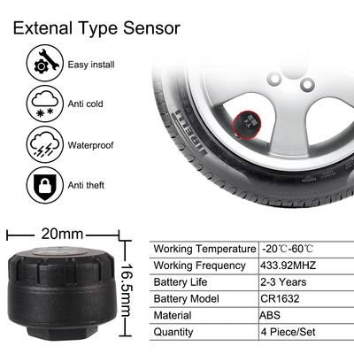 Android Навигация TPMS с 4 датчиками Система сигнализации USB Android Автомобильная TPMS Беспроводная передача Система контроля давления в шинах