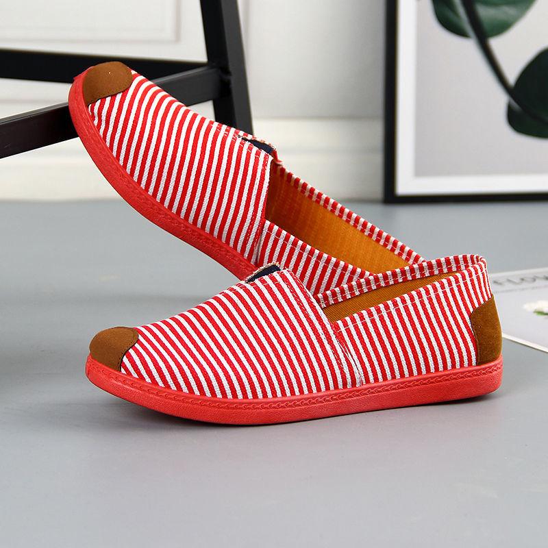 Женские парусиновые туфли Old Beijing Cloth Shoes Slip on Flat Shoes Soft All-match Casual Sneakers Work Shoes Lightweight