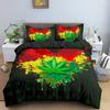 3D Digital Printing Bedding Colorful Leaf Quilt Cover Three-Piece Home Textile Model