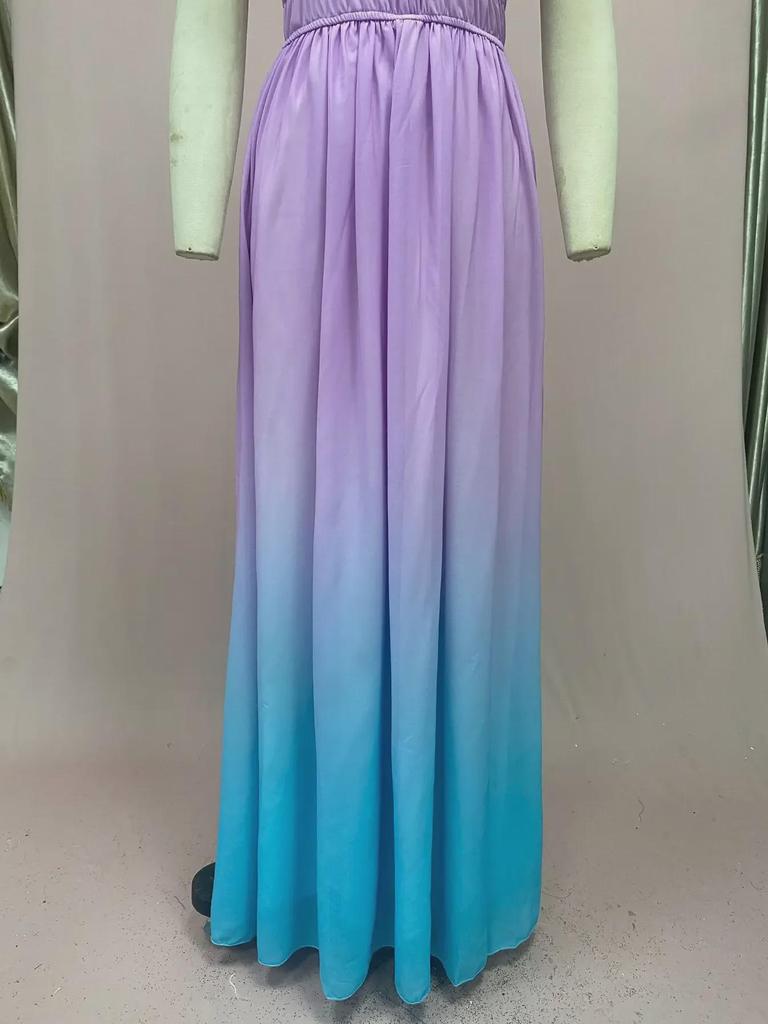 Вечернее платье Cross-Border для женщин с глубоким V-образным вырезом и длинной юбкой 2025 года