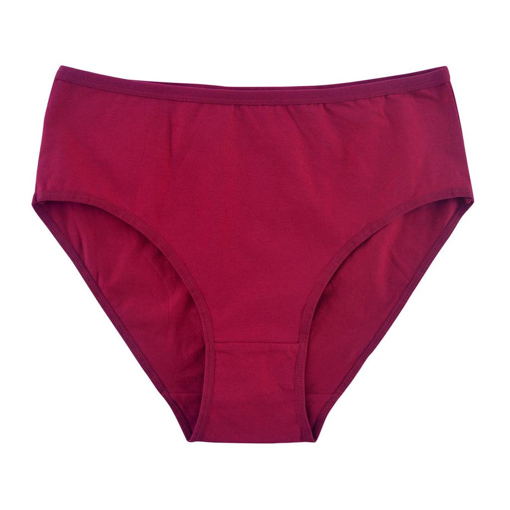 Хлопковое нижнее белье с высокой талией большого размера для женщин - Однотонное для мам среднего и пожилого возраста